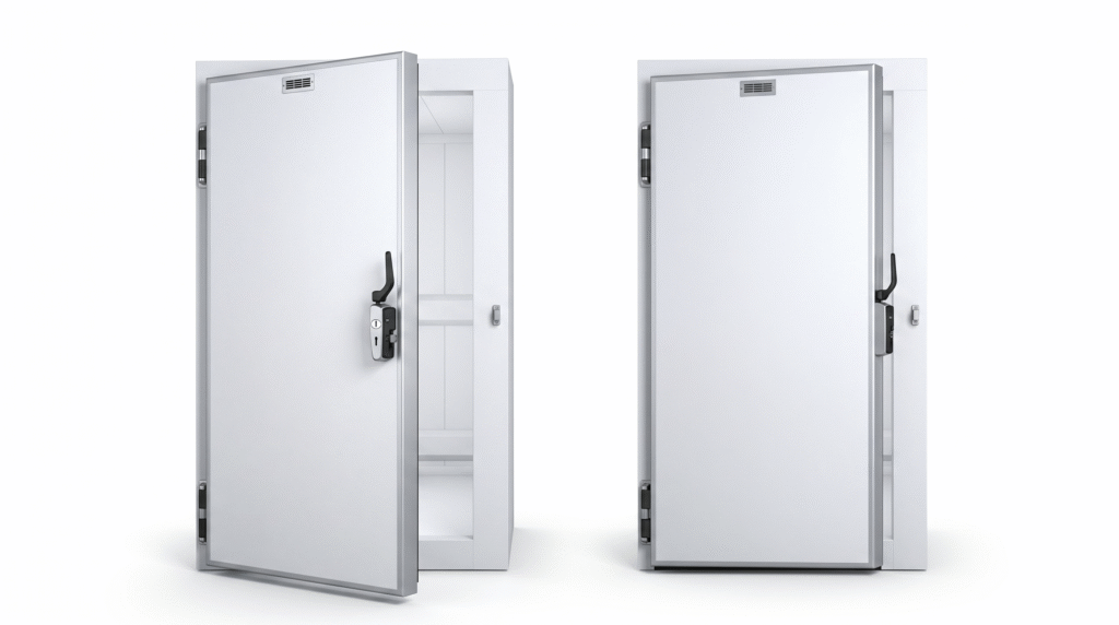 hinged door